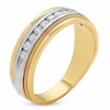 Thumbnail Image 2 of Previously Owned - 1/2 CT. T.W. Diamond Channel Milgrain Band in 14K Two-Tone Gold