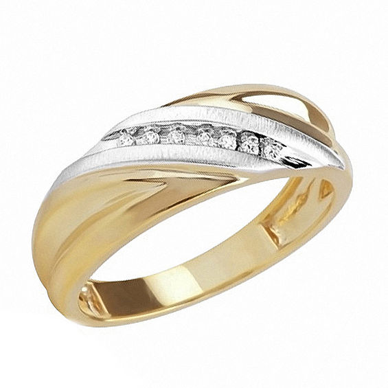Previously Owned - Diamond Accent Slant Wedding Band in 10K Gold