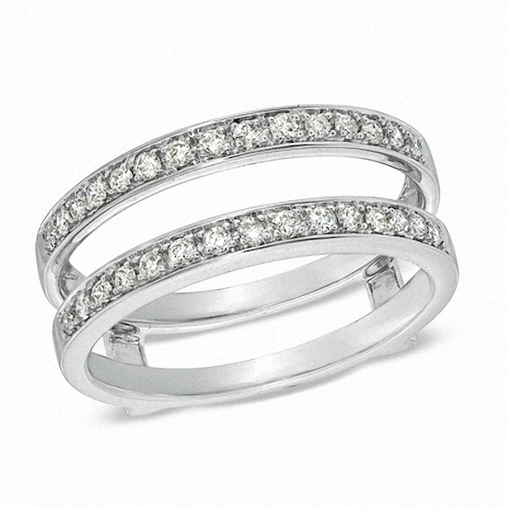 Previously Owned - 1/3 CT. T.w. Diamond Ribbon Solitaire Enhancer in 14K White Gold