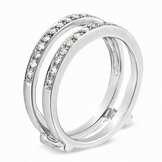 Previously Owned - 1/3 CT. T.w. Diamond Ribbon Solitaire Enhancer in 14K White Gold
