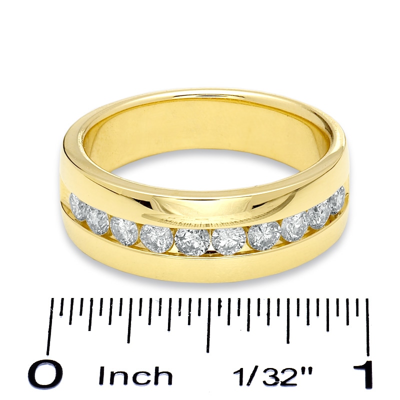 Main Image 3 of Previously Owned - 1 CT. T.W. Channel-Set Diamond Band in 14K Gold