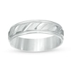 Thumbnail Image 1 of Previously Owned - 6.0mm Comfort Fit Slant Wedding Band in 14K White Gold