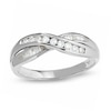 Thumbnail Image 1 of Previously Owned - 1/4 CT. T.W. Diamond Crossover Band in 14K White Gold