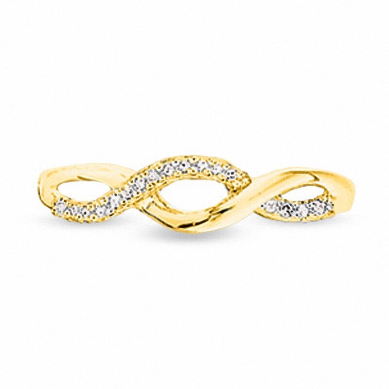 Main Image 1 of Previously Owned - 1/10 CT. T.W. Diamond Twine Ring in 10K Gold