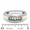 Thumbnail Image 2 of Previously Owned - Men's 1/2 CT. T.W. Diamond Five Stone Double Ribbon Band in 10K Two-Tone Gold
