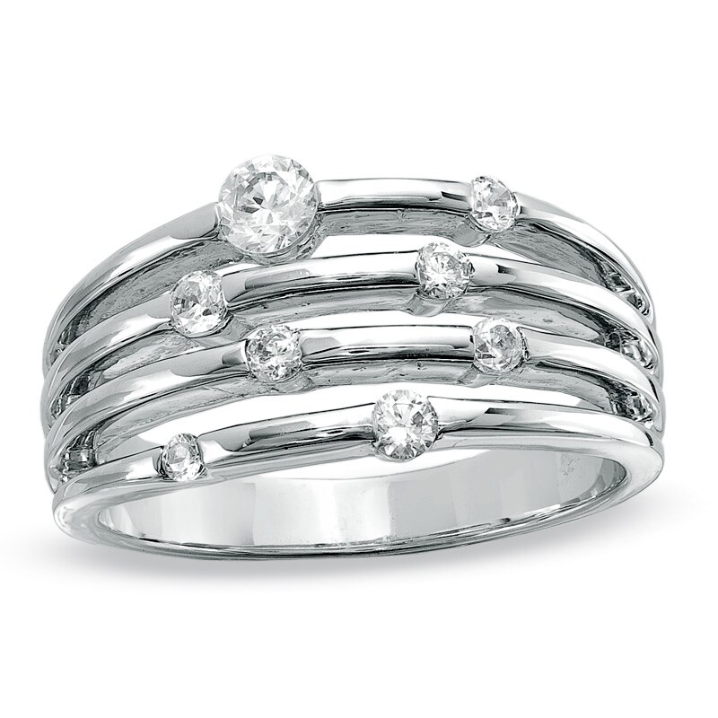 Main Image 1 of Previously Owned - 1/2 CT. T.W. Diamond Orbit Band in 10K White Gold