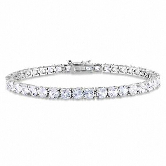 Previously Owned - Lab-Created White Sapphire Tennis Bracelet in Sterling Silver - 7.25"