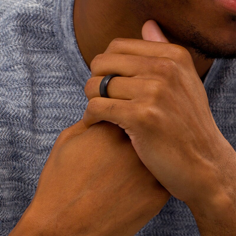 Main Image 2 of Previously Owned - 8.0mm Comfort Fit Black Tungsten Band