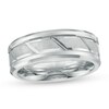 Thumbnail Image 1 of Previously Owned - 8.0mm Comfort Fit Slant Groove Tungsten Wedding Band