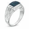 Thumbnail Image 2 of Previously Owned - Men's 1/4 CT. T.W. Enhanced Blue Diamond Comfort Fit Anniversary Band in Sterling Silver
