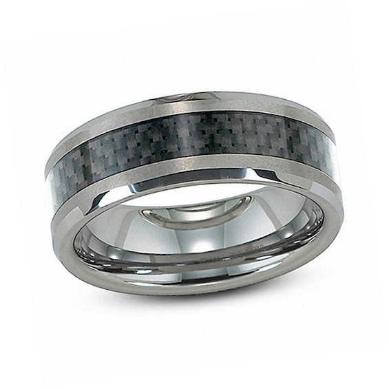 Previously Owned - 8.0mm Wedding Band in Tungsten and Carbon fiber