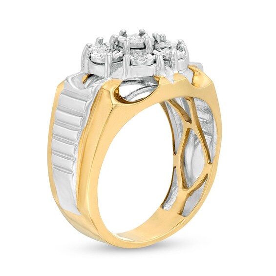 Previously Owned - 1/10 CT. T.w. Diamond Ribbed Shank Ring in 10K Two-Tone Gold