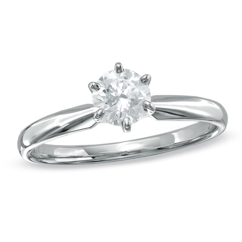 Main Image 1 of Previously Owned - 5/8 CT. Diamond Solitaire Engagement Ring in 14K White Gold