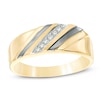 Thumbnail Image 1 of Previously Owned - Diamond Accent Slant Wedding Band in 10K Gold
