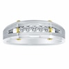 Thumbnail Image 1 of Previously Owned - Men's 1/4 CT. T.W. Diamond Five Stone Wedding Band in 14K Two-Tone Gold