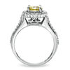 Thumbnail Image 2 of Previously Owned - 1-1/4 CT. T.W. Enhanced Yellow and White Diamond Framed Ring in 14K White Gold