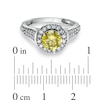 Thumbnail Image 2 of Previously Owned - 1-1/4 CT. T.W. Enhanced Yellow and White Diamond Framed Ring in 14K White Gold