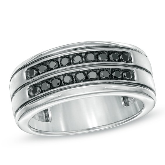 Previously Owned - 1/2 CT. T.w. Black Diamond Ring in Sterling Silver