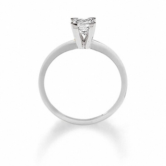 Previously Owned - 1/5 CT. Square-Cut Diamond Solitaire Engagement Ring in 14K White Gold