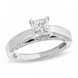 Previously Owned - 1-1/4 CT. T.W. Princess-Cut Diamond Engagement Ring in 14K White Gold