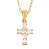 Thumbnail Image 0 of Previously Owned - 1/10 CT. T.W. Diamond Mini Cross Pendant in 14K Gold