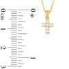 Thumbnail Image 2 of Previously Owned - 1/10 CT. T.W. Diamond Mini Cross Pendant in 14K Gold