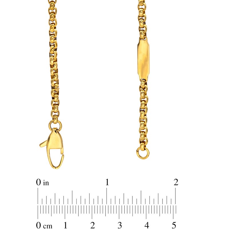 Main Image 2 of Previously Owned - Men's 3.75mm Signature Tag Box Chain Necklace in Yellow IP Stainless Steel - 30"