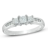 Thumbnail Image 1 of Previously Owned - 1/2 CT. T.W. Princess-Cut Diamond Past Present Future® Ring in 14K White Gold