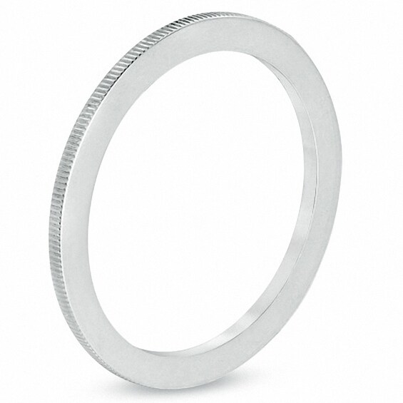 Previously Owned - 1.0mm Coin-Edge Wedding Band in 14K White Gold