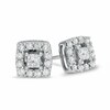 Thumbnail Image 0 of Previously Owned - 1/2 CT. T.W. Princess-Cut Diamond Frame Stud Earrings in 10K White Gold