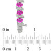 Thumbnail Image 2 of Previously Owned - Lab-Created Pink Sapphire and Diamond Accent Bracelet in Sterling Silver