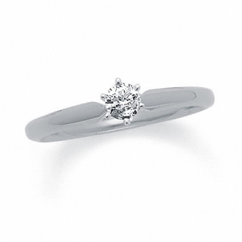 Main Image 1 of Previously Owned - 1/5 CT. Diamond Solitaire Engagement Ring in 14K White Gold