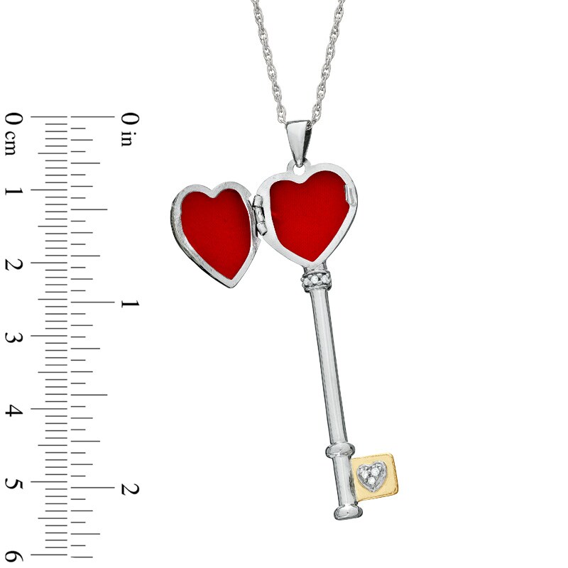 Previously Owned - Diamond Accent Heart Key Locket in Two-Tone Sterling Silver