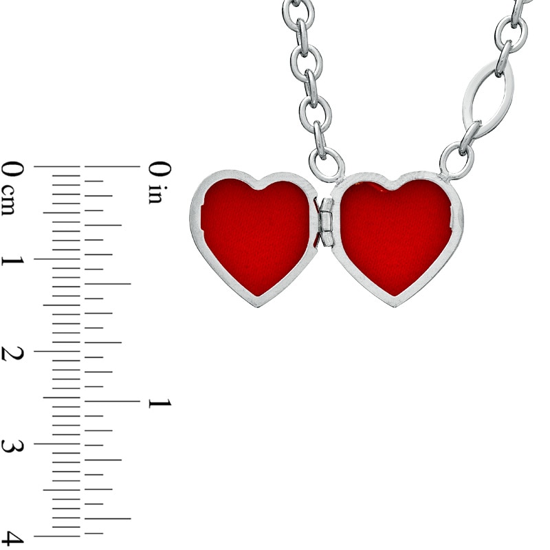 Main Image 2 of Previously Owned - Diamond Accent Heart Locket in Sterling Silver - 17"