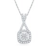 Thumbnail Image 1 of Previously Owned - 1/4 CT. T.W. Diamond Square Cluster Pendant in 10K White Gold
