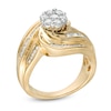Thumbnail Image 2 of Previously Owned - 1 CT. T.W. Composite Diamond Frame Multi-Row Swirl Bypass Ring in 10K Gold