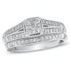 Thumbnail Image 1 of Previously Owned - 1/2 CT. T.W. Composite Princess-Cut Diamond Bridal Set in 10K White Gold