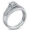 Thumbnail Image 2 of Previously Owned - 1/2 CT. T.W. Composite Princess-Cut Diamond Bridal Set in 10K White Gold