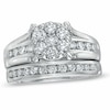 Thumbnail Image 1 of Previously Owned - 1-1/2 CT. T.W. Diamond Cluster Bridal Set in 14K White Gold