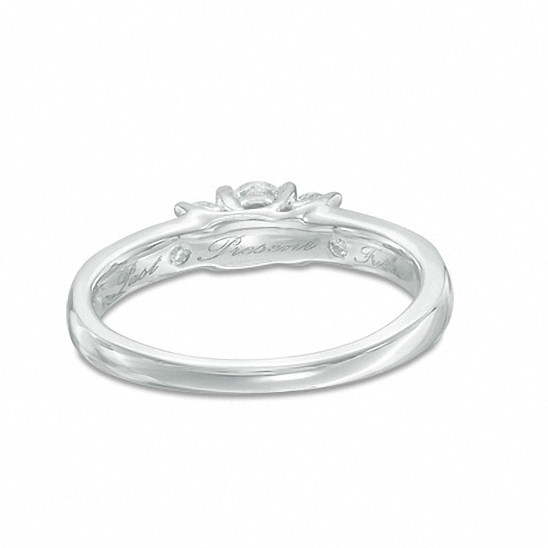 Main Image 3 of Previously Owned - 1/2 CT. T.W. Diamond Three Stone Engagement Ring in 10K White Gold