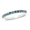 Thumbnail Image 1 of Previously Owned - 1/3 CT. T.W. Enhanced Blue Diamond Wedding Band in 14K White Gold