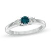 Thumbnail Image 1 of Previously Owned - 1/2 CT. T.W. Enhanced Blue and White Diamond Three Stone Ring in 14K White Gold