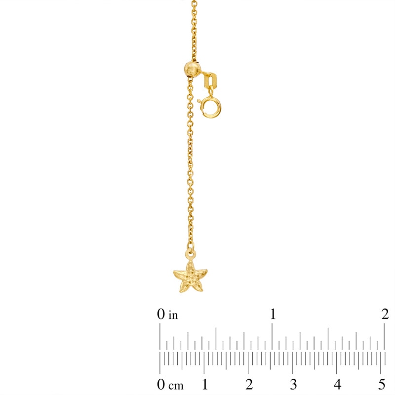 Main Image 2 of Previously Owned - Starfish Adjustable Cable Anklet in 14K Gold - 11&quot;