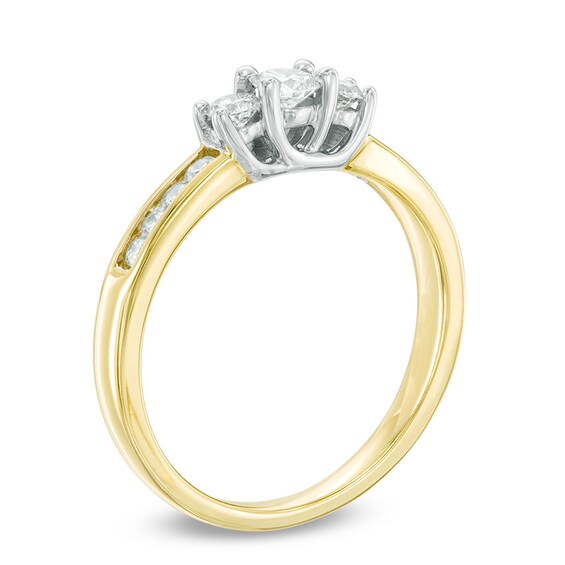 Previously Owned - 1/2 CT. T.w. Diamond Past Present FutureÂ® Ring in 10K Gold