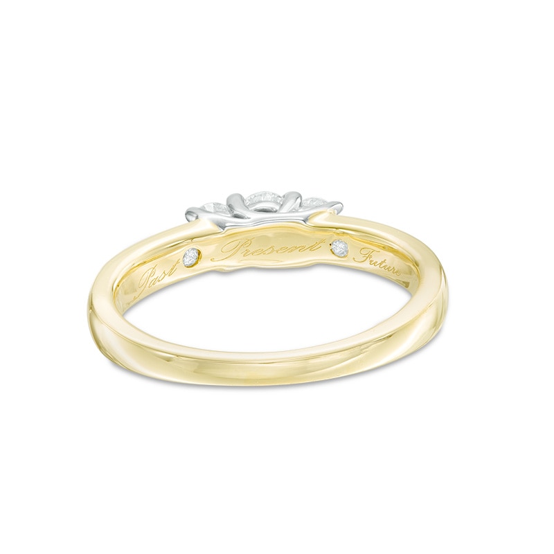 Main Image 3 of Previously Owned - 1/2 CT. T.W. Diamond Past Present Future® Ring in 10K Gold