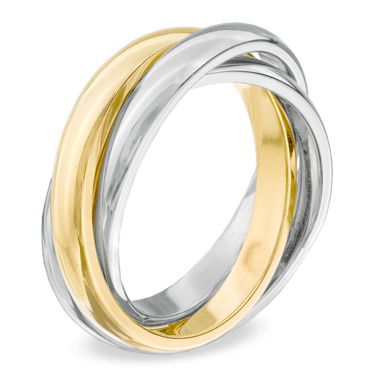 Main Image 2 of Previously Owned - Stacked Orbit Ring in Tri-Tone Stainless Steel
