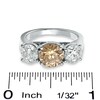 Thumbnail Image 3 of Previously Owned - 1/2 CT. T.W. Enhanced Champagne and White Diamond Three Stone Ring in 14K White Gold