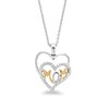 Thumbnail Image 1 of Previously Owned - Diamond Accent Double Heart with &quot;MOM&quot; Pendant in Sterling Silver and 14K Gold Plate