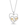 Thumbnail Image 0 of Previously Owned - Diamond Accent Double Heart with "MOM" Pendant in Sterling Silver and 14K Gold Plate