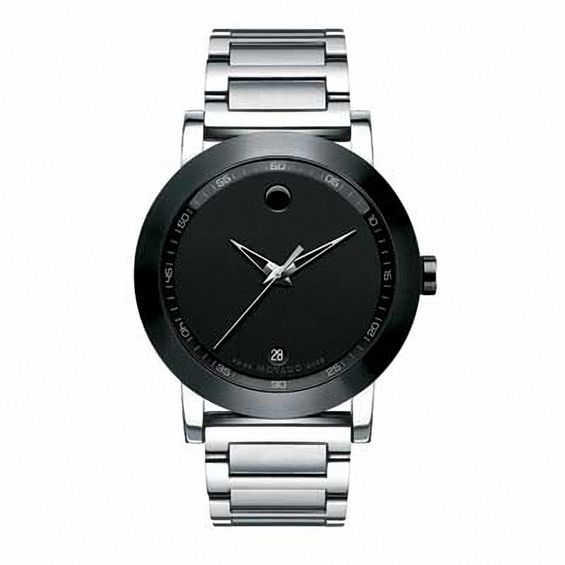 Previously Owned - Men's Movado MuseumÂ® Watch with Black Dial (Model: 0606604)